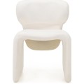 Designová jídelní židle Nabila bouclé bílá