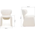 Designová jídelní židle Nabila bouclé bílá
