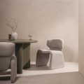 Designová jídelní židle Nabila bouclé šedá