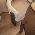 Oválný rozkládací jídelní stůl Bruna 137/187 cm z masivu dub mocha