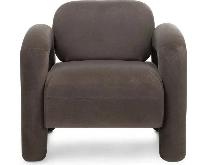 Designové křeslo Vico samet hnědé