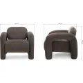 Designové křeslo Vico samet hnědé