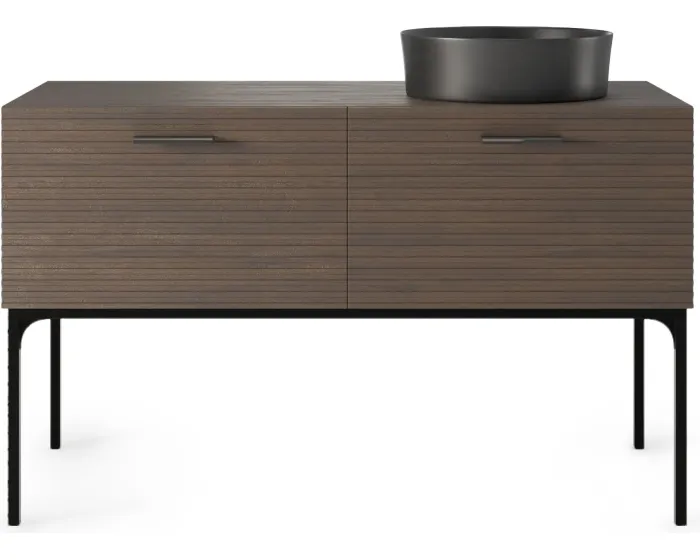 Koupelnová skříňka La Purete 120 cm s umyvadlem z masivu jasan/černá