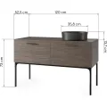 Koupelnová skříňka La Purete 120 cm s umyvadlem z masivu jasan/černá