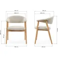 Designová jídelní židle Capri z masivu béžová/dub