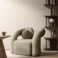Designové křeslo Merry bouclé hnědé