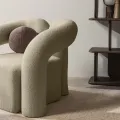 Designové křeslo Merry bouclé hnědé
