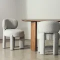 Jídelní designová židle Falone bouclé šedá