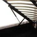 Dvoulůžková čalouněná postel Ovoid 140x200 s úložným prostorem béžová