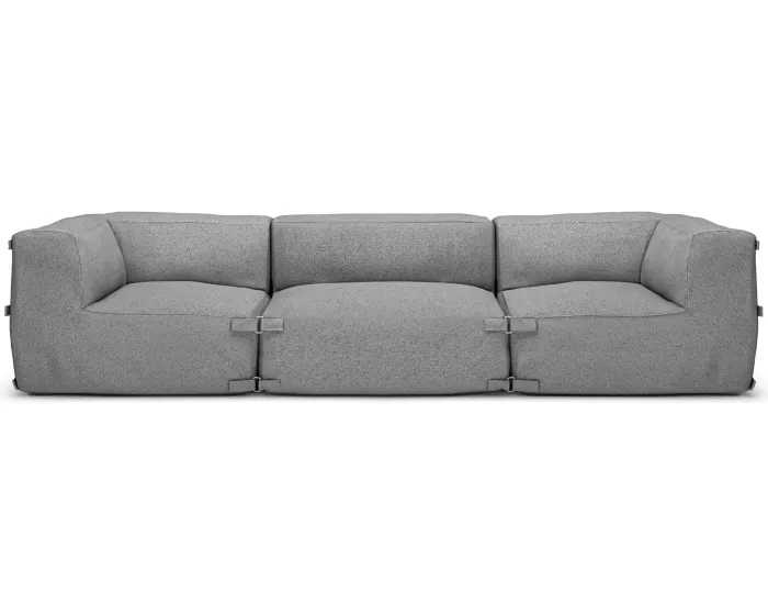 Třímístná modulární zahradní pohovka Vacuum VI 315 cm šedá