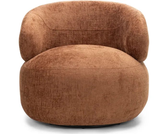 Otočné designové křeslo Rumble měděné