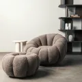 Čalouněný taburet Perugia bouclé cappuccino
