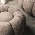 Čalouněný taburet Perugia bouclé cappuccino