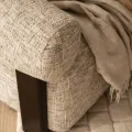 Designové křeslo Maribel béžovo-šedé/ořech