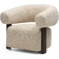 Designové křeslo Maribel béžovo-šedé/ořech