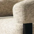 Designové křeslo Maribel béžovo-šedé/ořech