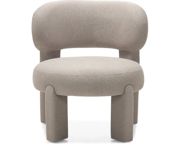 Designové křeslo Falone boucle šedo-béžové