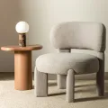 Designové křeslo Falone boucle šedo-béžové