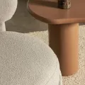 Designové křeslo Falone boucle šedo-béžové