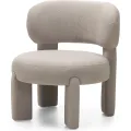 Designové křeslo Falone boucle šedo-béžové