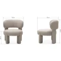Designové křeslo Falone boucle šedo-béžové