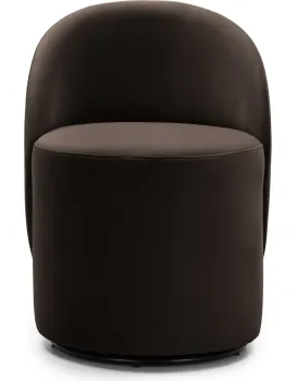 Otočné designové křeslo Enzo velur čokoládové