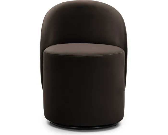 Otočné designové křeslo Enzo velur čokoládové