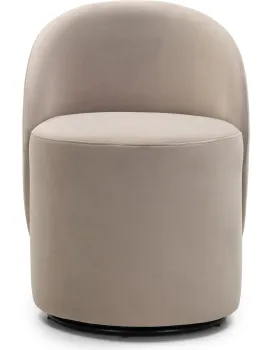 Otočné designové křeslo Enzo velur krémové
