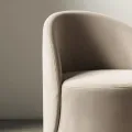Otočné designové křeslo Enzo velur krémové