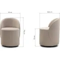 Otočné designové křeslo Enzo velur krémové
