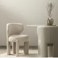 Jídelní designová židle Elaine boucle krémová