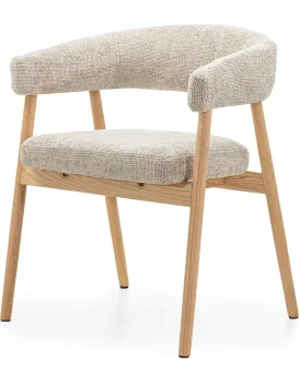 Designová jídelní židle Giovani z masivu béžová
