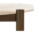 Kulatý jídelní stůl Bruna 150 cm z masivu dub mocha/krémový mramor
