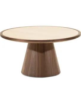 Konferenční stolek Kyoto 80 cm travertin/ořech