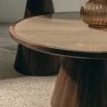 Konferenční stolek Kyoto 80 cm travertin/ořech