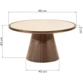 Konferenční stolek Kyoto 80 cm travertin/ořech