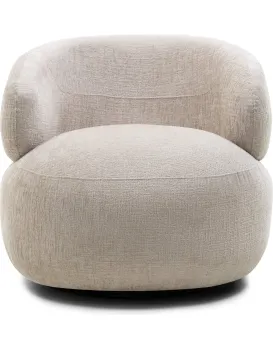 Otočné designové křeslo Rumble světle béžové