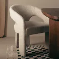 Designové čalouněné jídelní křeslo Nuria béžovokrémové