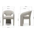 Designové čalouněné jídelní křeslo Nuria béžovokrémové