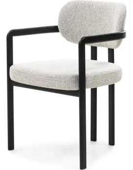 Designová jídelní židle Alba II šedo-béžová/černá