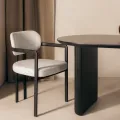 Designová jídelní židle Alba II šedo-béžová/černá