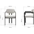 Designová jídelní židle Alba II šedo-béžová/černá