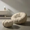 Čalouněný taburet Perugia bouclé béžový