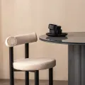Jídelní židle PEDRO bouclé světle béžová/černá