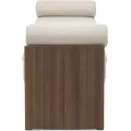 Čalouněná lavice Loppo 150 cm bouclé béžová/ořech Wisconsin