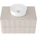 Závěsná skříňka pod umyvadlo Omi 80 cm kašmírová/zlatá