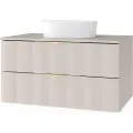 Závěsná skříňka pod umyvadlo Omi 80 cm kašmírová/zlatá