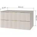 Závěsná skříňka pod umyvadlo Omi 80 cm kašmírová/zlatá