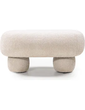 Designový taburet Fragola 90 cm bouclé světle béžový