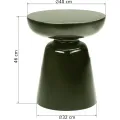 Odkládací stolek Logan 40 cm zelený lesklý
